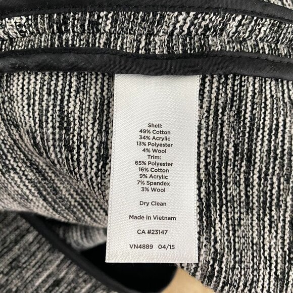 Talbots Open Front Blazer Jacket XL Black White Mix Old Money Office Career - Picture 6 of 6